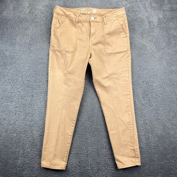 Seven7 Womens Ankle Pants Khaki Brown Utility Pockets Stretch Casual Career - Picture 1 of 12